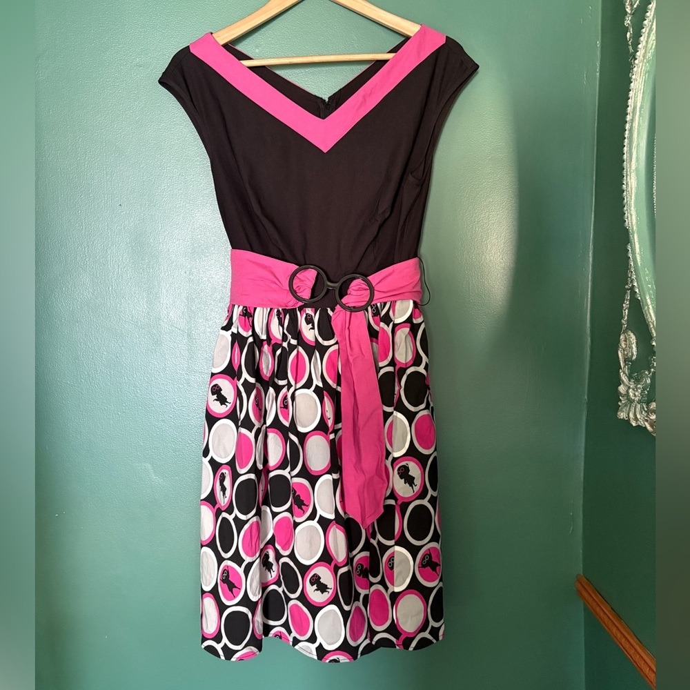 Disney Edna Mode Black and Pink Fit and Flare Dress
